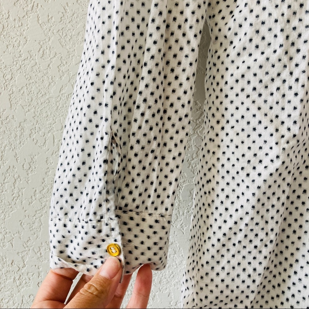Hester & Orchard Polka Dot Cotton Button Down Shirt S - Picture 4 of 9